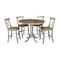 International Concepts Round 36 in Rd Extension Dining Table, 4 X-back Counter Ht Stools, Hickory/Stone, 36 W, 48 L, Wood K41-36RXT-6B-S6132-4 - alternate 1